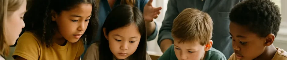Parent and child reviewing Colorado Homeschool Enrichment paperwork at a kitchen table