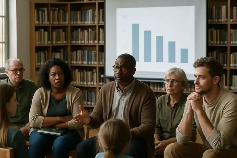 School team reviews student data during a planning meeting